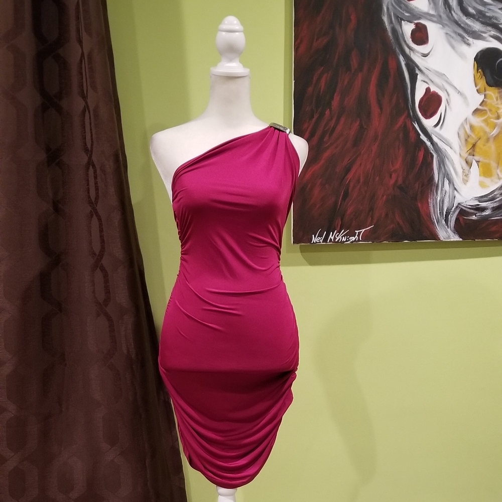 One Shoulder Bodycon Dress By Flamingo